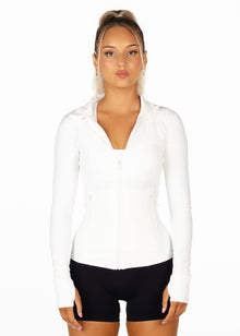  White Structured 'Mom' Jacket