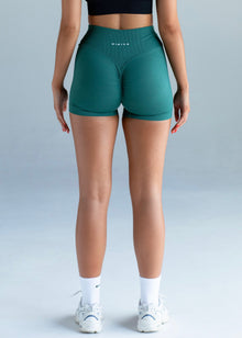  Aria Cross Over Scrunch Shorts - Emerald