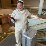 ‘Kikiva’ Lounge Wide Leg Trackpant - Cream