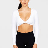 ‘Bella’ Twist Long Sleeve - White - Kikiva Collection