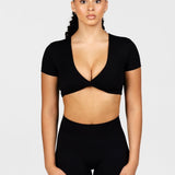 'Bella' Twist Tee - Black - Kikiva Collection