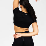 'Bella' Twist Tee - Black - Kikiva Collection