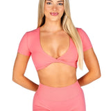 'Bella' Twist Tee - Blossom Pink - Kikiva Collection
