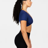 'Bella' Twist Tee - Dark Blue - Kikiva Collection