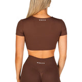 'Bella' Twist Tee - Mocha Brown - Kikiva Collection