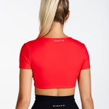 ‘Bella' Twist Tee - Red - Kikiva Collection
