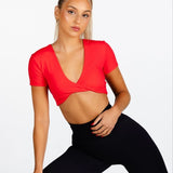 ‘Bella' Twist Tee - Red - Kikiva Collection