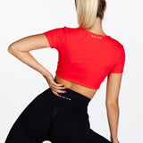 ‘Bella' Twist Tee - Red - Kikiva Collection