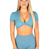 'Bella' Twist Tee - Teal - Kikiva Collection