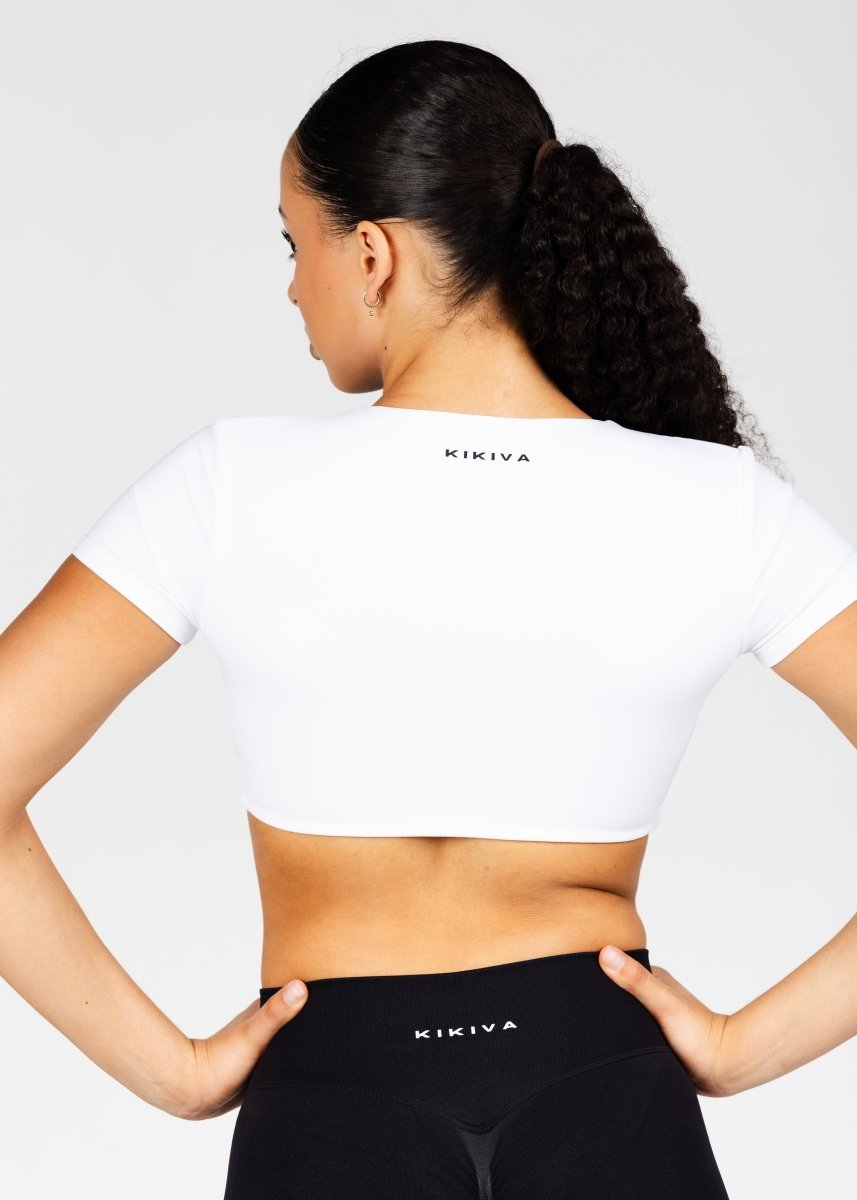 'Bella' Twist Tee - White - Kikiva Collection