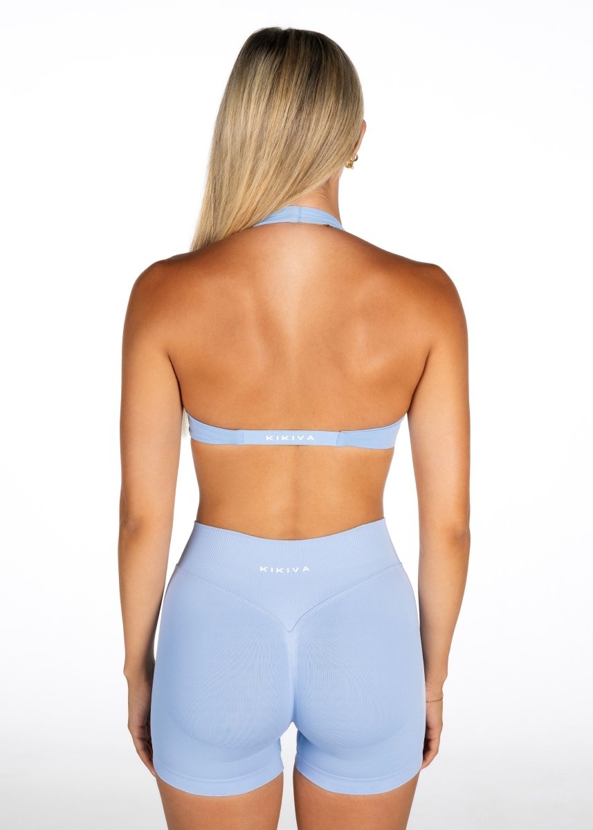 Dynamic Halter Twist Crop - Ice Blue - Kikiva Collection