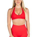 Dynamic Staple Halter Crop - Cherry Red - Kikiva Collection