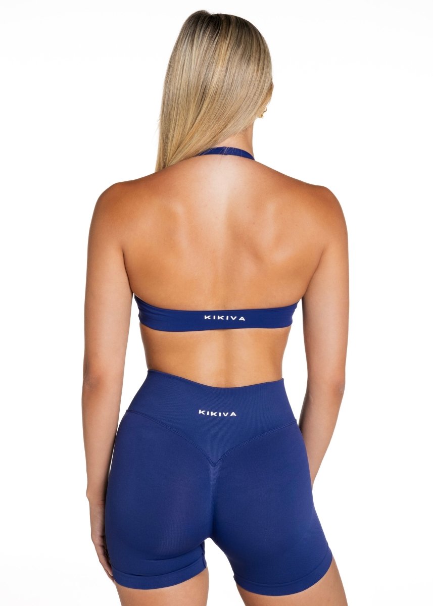 Dynamic Staple Halter Crop - Dark Blue - Kikiva Collection