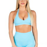 Dynamic Staple Halter Crop - Marine Blue - Kikiva Collection