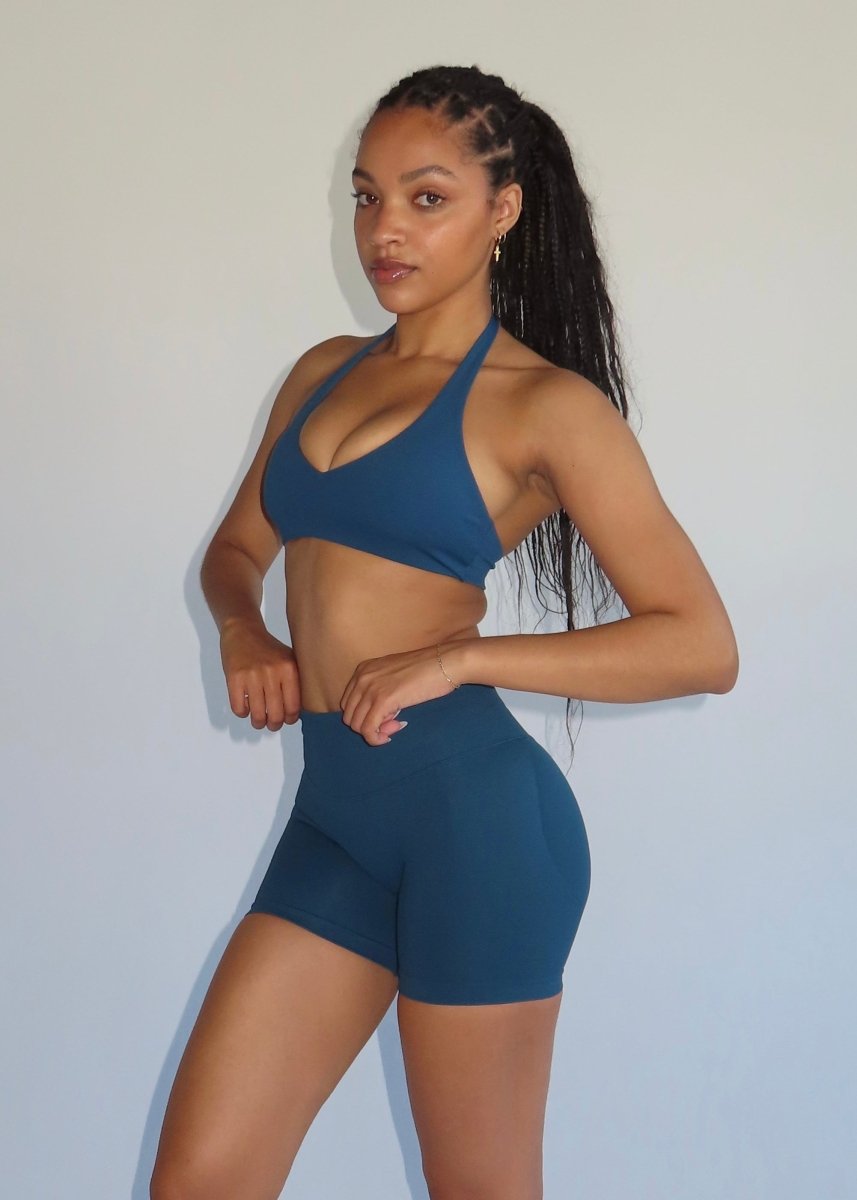 Dynamic Staple Halter Crop - Midnight - Kikiva Collection