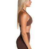 Dynamic Staple Halter Crop - Mocha Brown - Kikiva Collection
