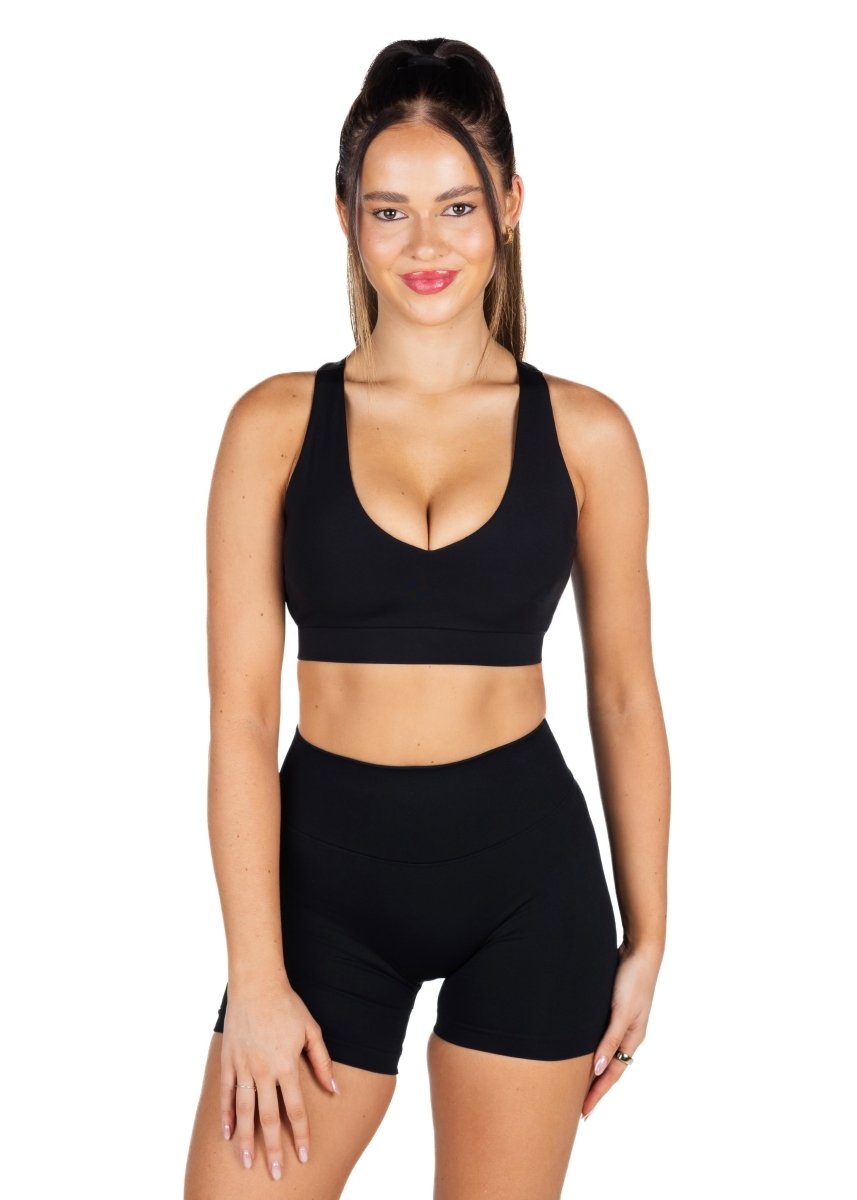 Dynamic 'Support' Crop - Black - Kikiva Collection