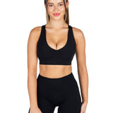 Dynamic 'Support' Crop - Black - Kikiva Collection