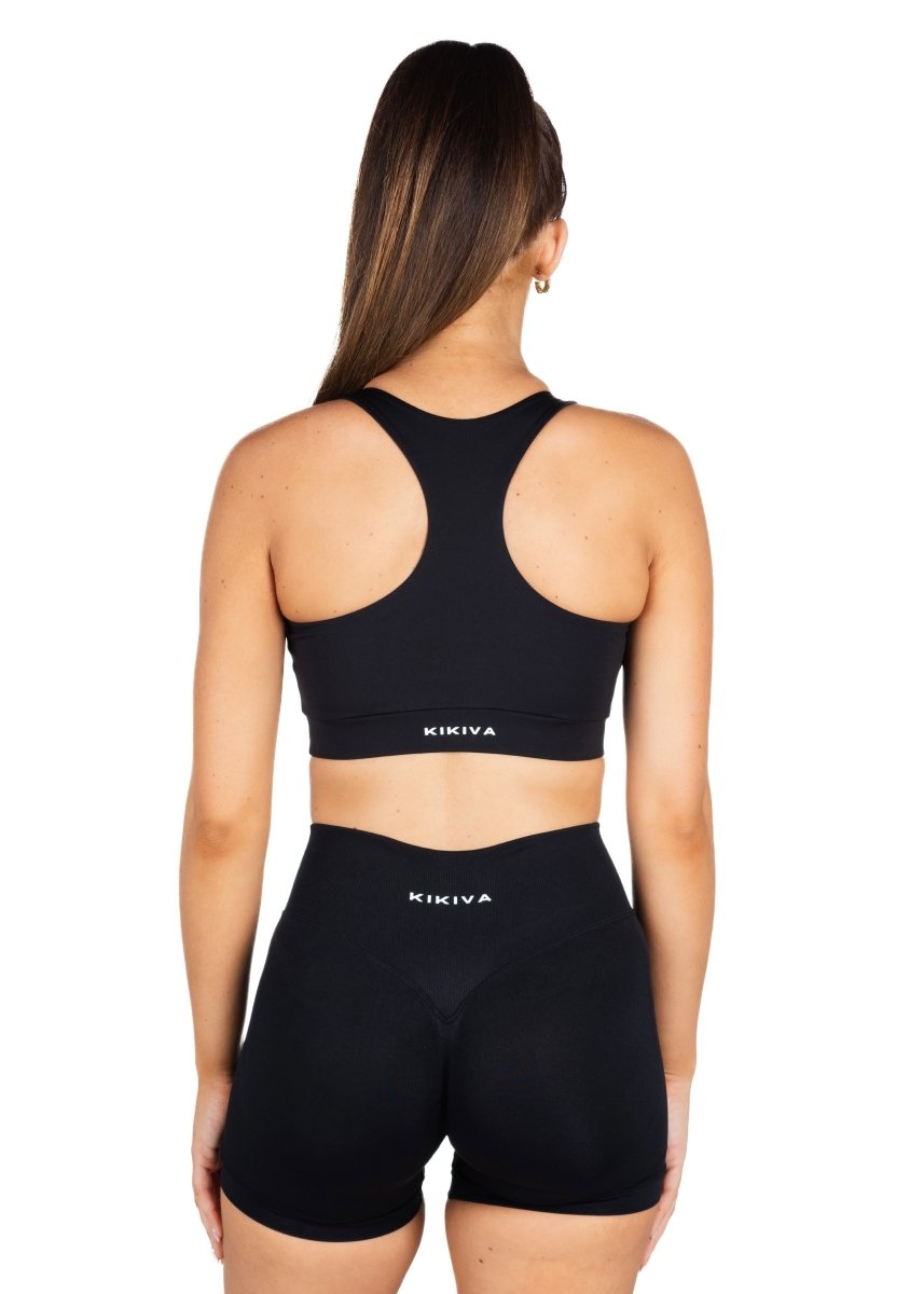 Dynamic 'Support' Crop - Black - Kikiva Collection