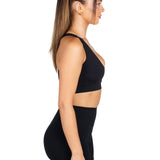 Dynamic 'Support' Crop - Black - Kikiva Collection