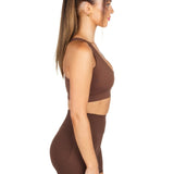 Dynamic 'Support' Crop - Mocha Brown - Kikiva Collection