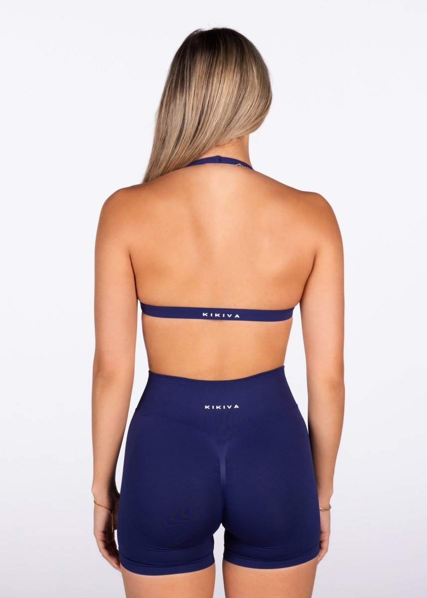 ‘Harper Halter’ Crop - Dark Blue - Kikiva Collection