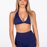 ‘Harper Halter’ Crop - Dark Blue - Kikiva Collection