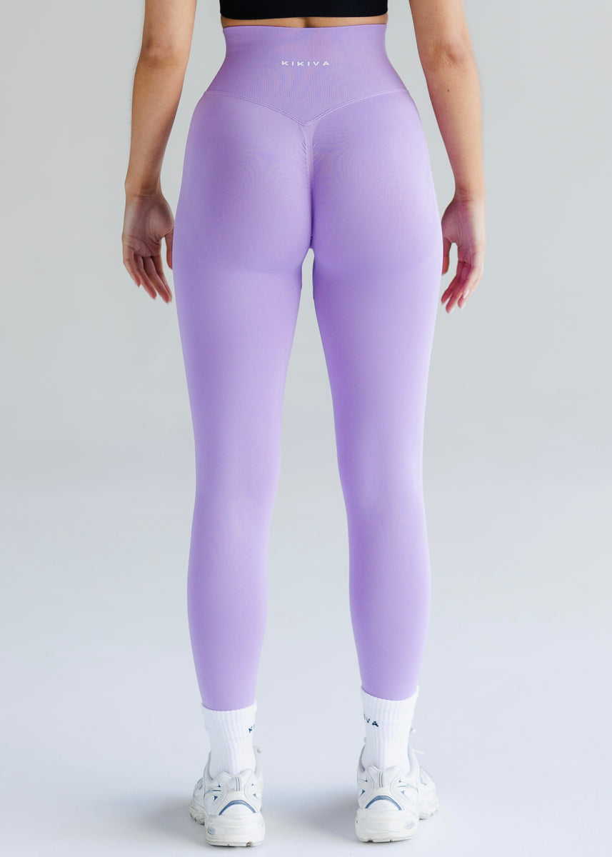 Kikiva Scrunch Leggings Size M Light purple/ mauve - Depop