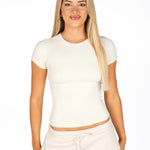Kikiva Basic Tee - Cream - Kikiva Collection