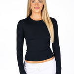 Kikiva Basic Tee Long Sleeve - Black - Kikiva Collection