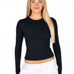 Kikiva Basic Tee Long Sleeve - Black - Kikiva Collection