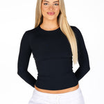 Kikiva Basic Tee Long Sleeve - Black - Kikiva Collection