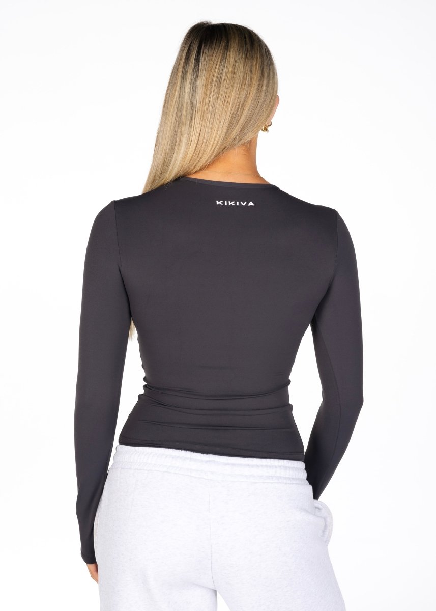 Kikiva Basic Tee Long Sleeve - Dark Grey - Kikiva Collection