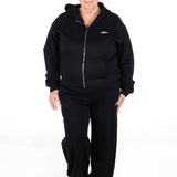 ‘Kikiva’ Lounge Wide Leg Trackpant - Black - Kikiva Collection