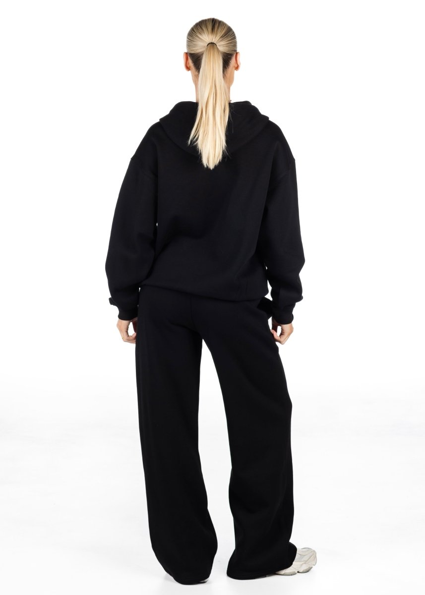 ‘Kikiva’ Lounge Wide Leg Trackpant - Black - Kikiva Collection