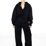 ‘Kikiva’ Lounge Wide Leg Trackpant - Black - Kikiva Collection