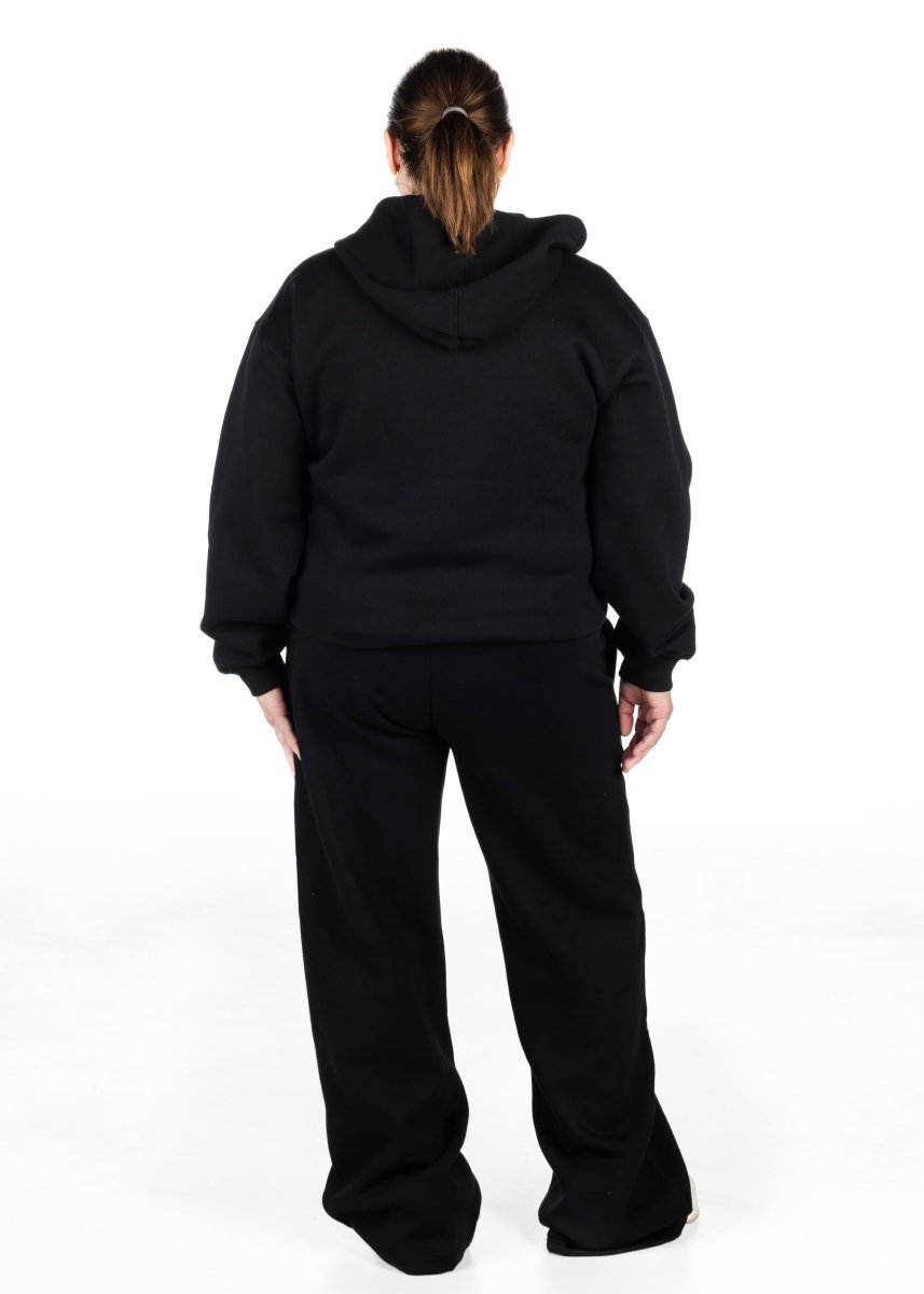 ‘Kikiva’ Lounge Wide Leg Trackpant - Black - Kikiva Collection