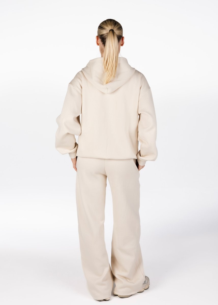 ‘Kikiva’ Lounge Wide Leg Trackpant - Cream - Kikiva Collection