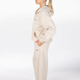‘Kikiva’ Lounge Wide Leg Trackpant - Cream - Kikiva Collection