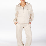 ‘Kikiva’ Lounge Wide Leg Trackpant - Cream - Kikiva Collection