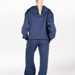 ‘Kikiva’ Lounge Wide Leg Trackpant - Navy - Kikiva Collection