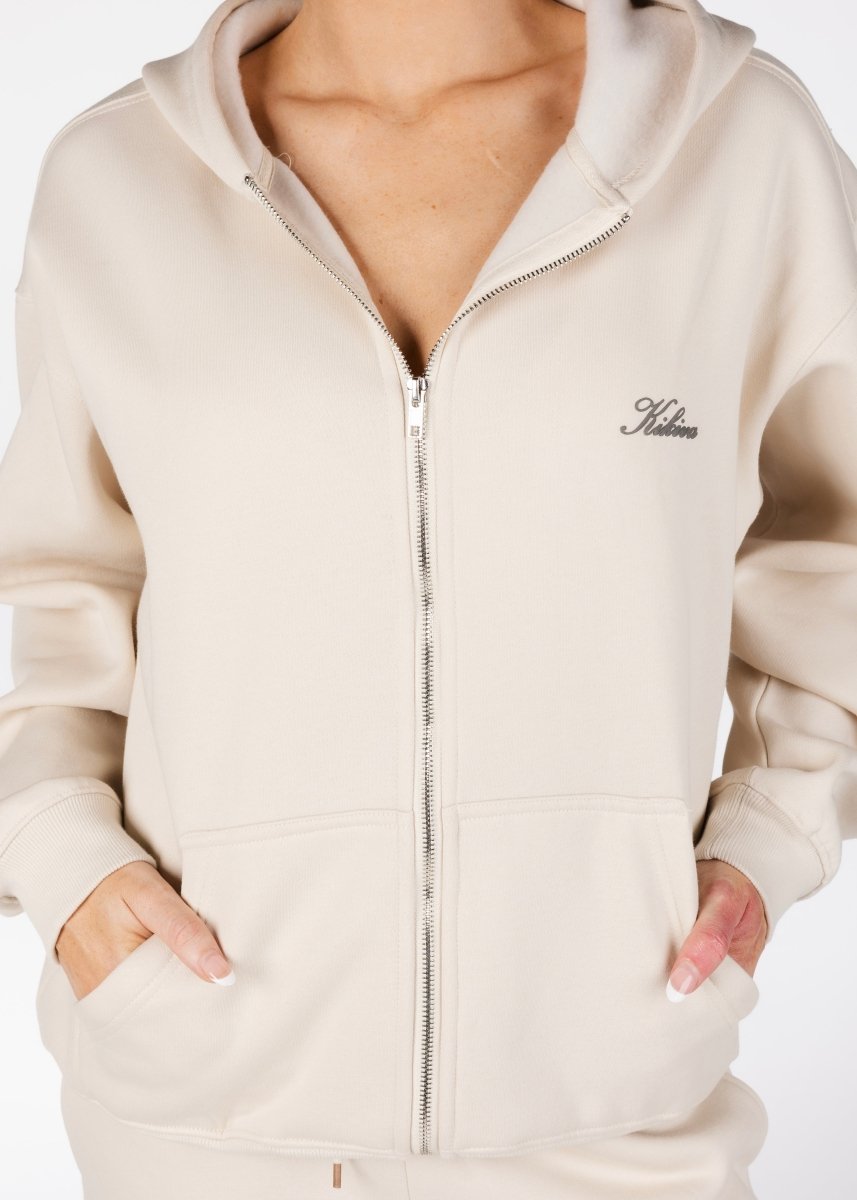 ‘Kikiva’ Lounge Zip Jacket - Cream - Kikiva Collection