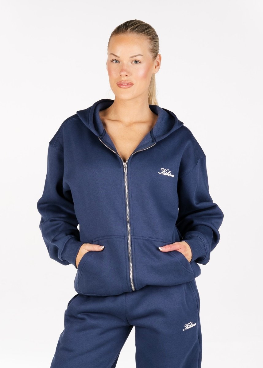 ‘Kikiva’ Lounge Zip Jacket - Navy - Kikiva Collection