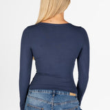 Kikiva Ribbed Long Sleeve - Deep Blue - Kikiva Collection