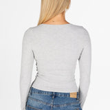 Kikiva Ribbed Long Sleeve - Light Grey - Kikiva Collection