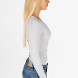 Kikiva Ribbed Long Sleeve - Light Grey - Kikiva Collection