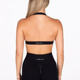 'Lacey Halter' Crop - Black - Kikiva Collection
