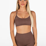 Lycra Seamless Crop - Hazelnut Brown - Kikiva Collection