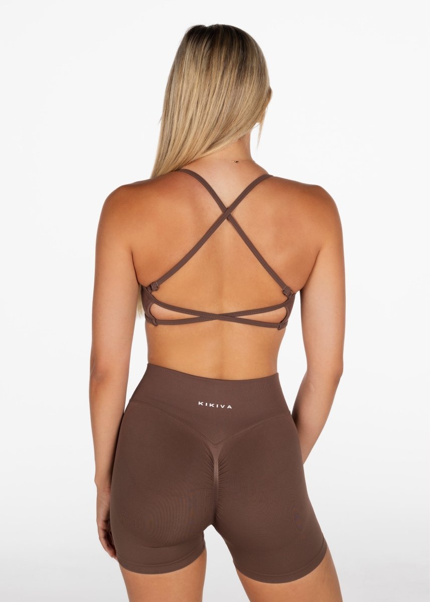 Lycra Seamless Crop - Hazelnut Brown - Kikiva Collection