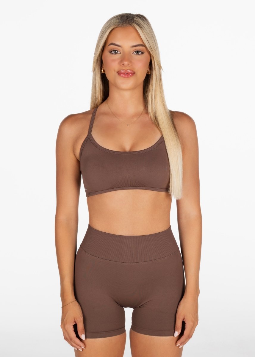 Lycra Seamless Short 4.5" - Hazelnut Brown - Kikiva Collection